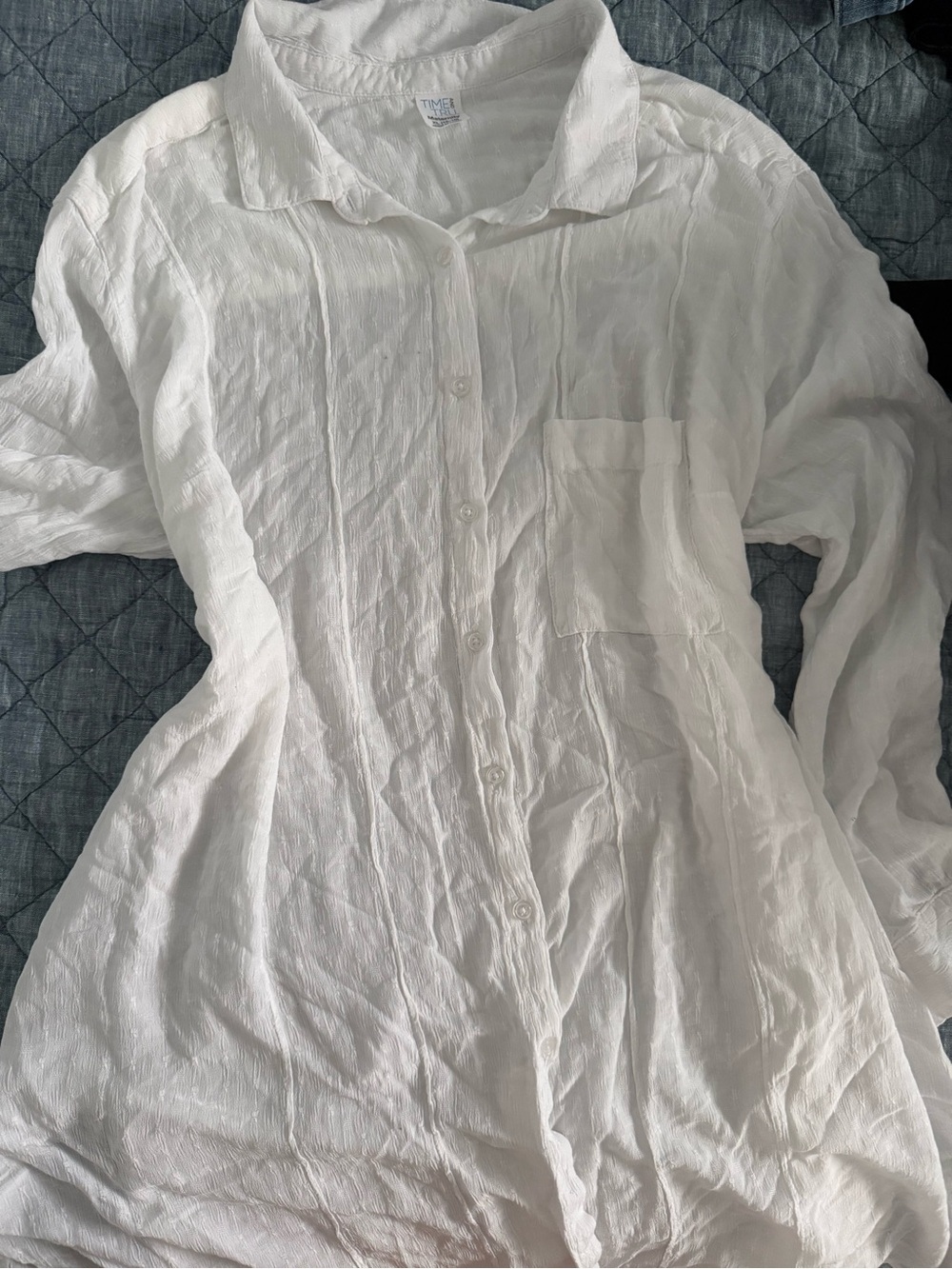 Lightweight White Button-Up Shirt flowy maternity